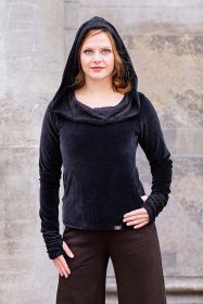 Pullover mit Kapuze, Samt