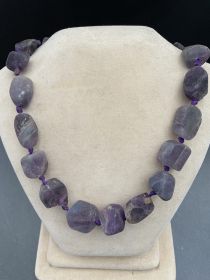 Amethyst Rohstein Kette